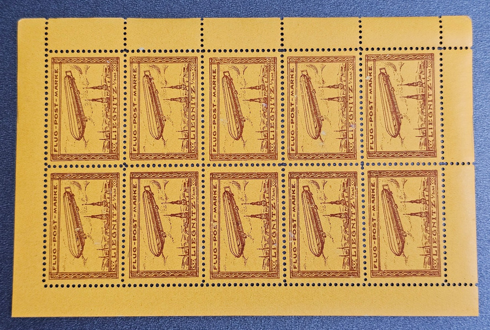 Stamp Germany Reich Air Mail Liegnitz Zeppelin Bogen signed Mi. Nr. 11 [18064]