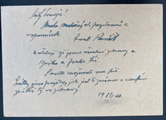 1944 Bechyne BM PC Cover to Dresden Germany Gestapo Prisoner Jaroslav Zak