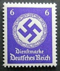 GERMAN 1942 OFFICIAL Mi #169 Sc #095 NSDAP NAZI GERMANY 6 PF MNH SWASTIKA STAMP