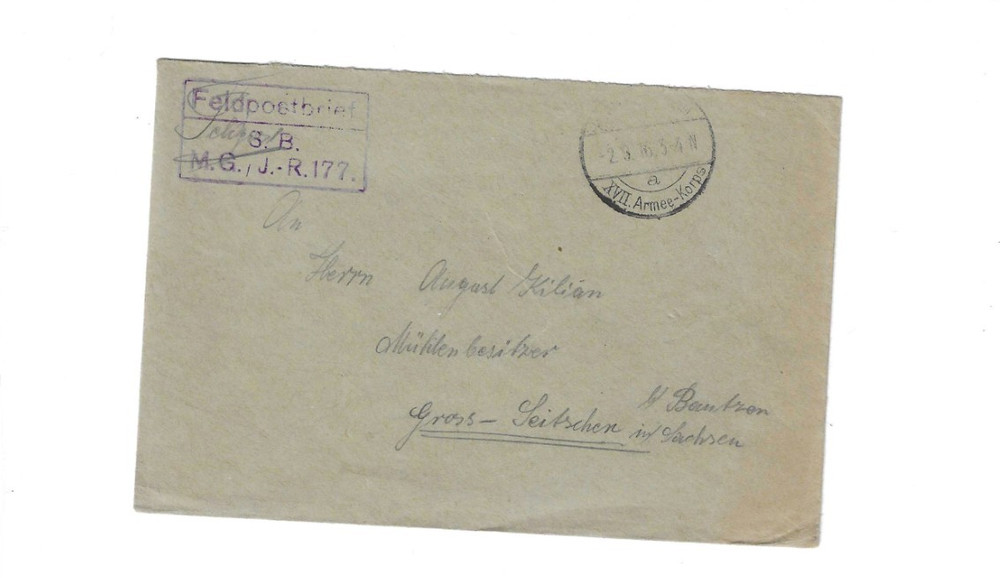 GERMANY 1916 Feldpost Cover