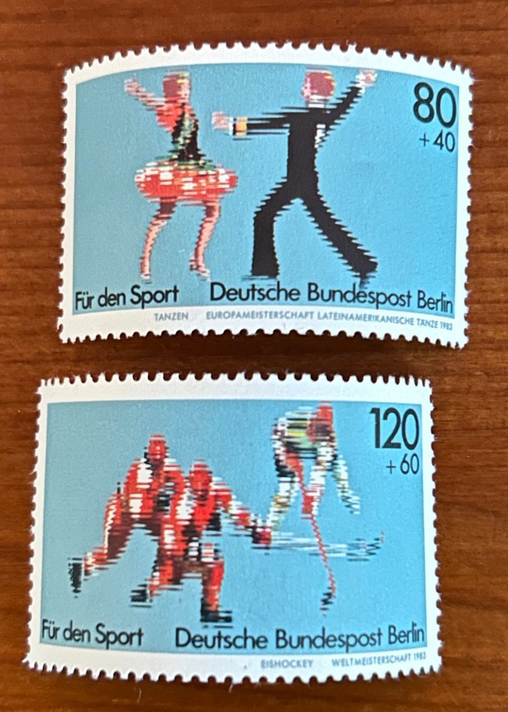 Germany Berlin, Scott # 9NB202-9NB203 Mint NH, complete set. Sport Stamps