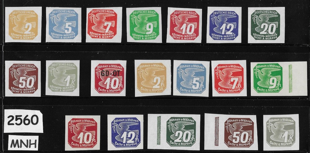 MNH stamp sets 1939 1940 & 1943 Newspaper German Occupation of BaM WWII #2560