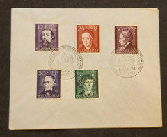WW2 WWII Nazi German Third Reich cover letter KRAKAU Complete Poland Stamp Set
