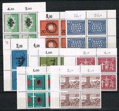 Bundle, eight blocks of four from the corner of the sheet, mint never hinged