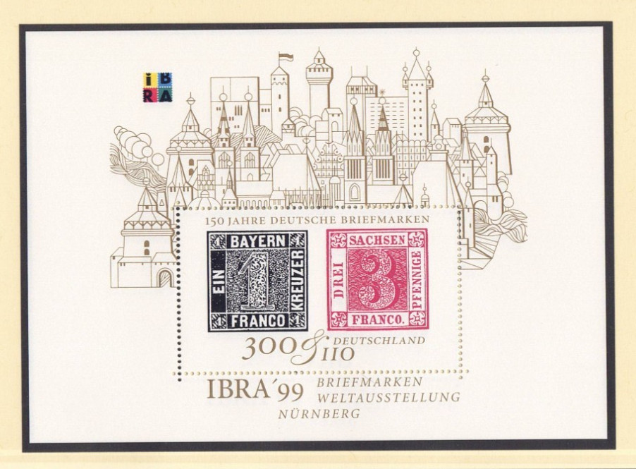 Germany – 1999 Sc. B849, IBRA International Stamp Expo souvenir sheet, MNH