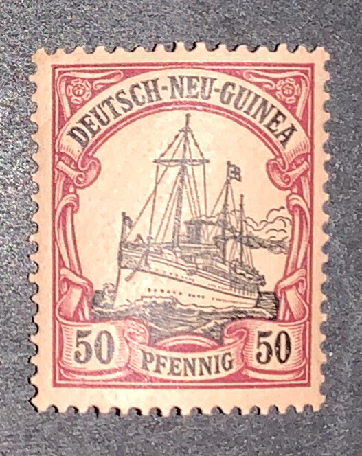 Travelstamps:GERMANY NEW GUINEA STAMPS #14 Kaiser’s Yacht 50pf Mint OG H UnWMK