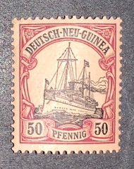 Travelstamps:GERMANY NEW GUINEA STAMPS #14 Kaiser’s Yacht 50pf Mint OG H UnWMK