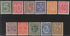 Stamp Germany Official Mi 023-33 Sc O1-13 1920 Dienst Deutsches Reich Empire MH