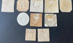 GERMANY MECKLENBURG-SCHWERIN STAMP WRAPPERS-ENVELOPES CUT CORNERS-MINT-USED (15)
