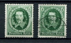 German Reich WW II : Otto von Guericke stamps from 1936 – mint NH and used