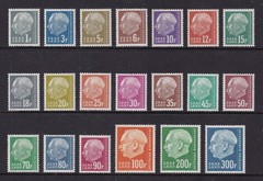 SAAR 1957 Heuss Definitives 2nd Issue set of 20 SG 406-425 MNH/** (CV £75)