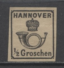 Germany States 1862 HANNOVER 1/2 Groschen issue unused $ 240.00