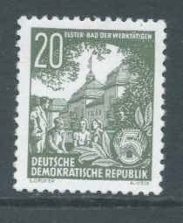 EAST GERMANY 1954 SGE163 20pf Bronze-Green Elster Health Centre U Mint Cat £120