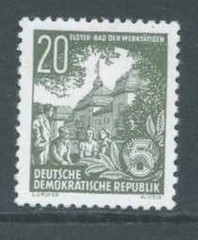 EAST GERMANY 1954 SGE163 20pf Bronze-Green Elster Health Centre U Mint Cat £120