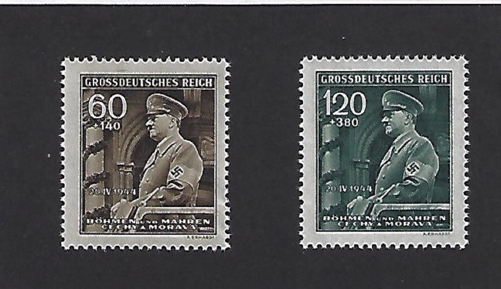 MNH Stamp set B25 and B26 / 1944 Adolf Hitler / German Occupation / Third Reich