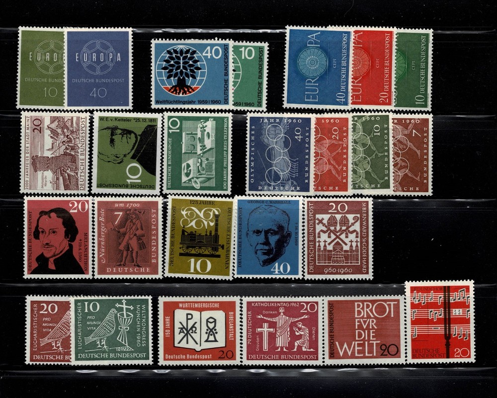 Germany stamps lot, 1960-1962, Unused