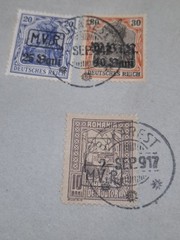 German occupation WWI in Romania 1917-1918 Overprinted # Stamped Envelope+blocks