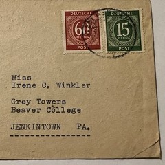 1940s PASSAU GERMANY AMERICAN ZONE COVER SENT TO BEAVER COLLEGE PA US CENSORED