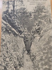 WWI German Infantry Soldiers in Trench Reims France Feldpost Real Photo Postcard