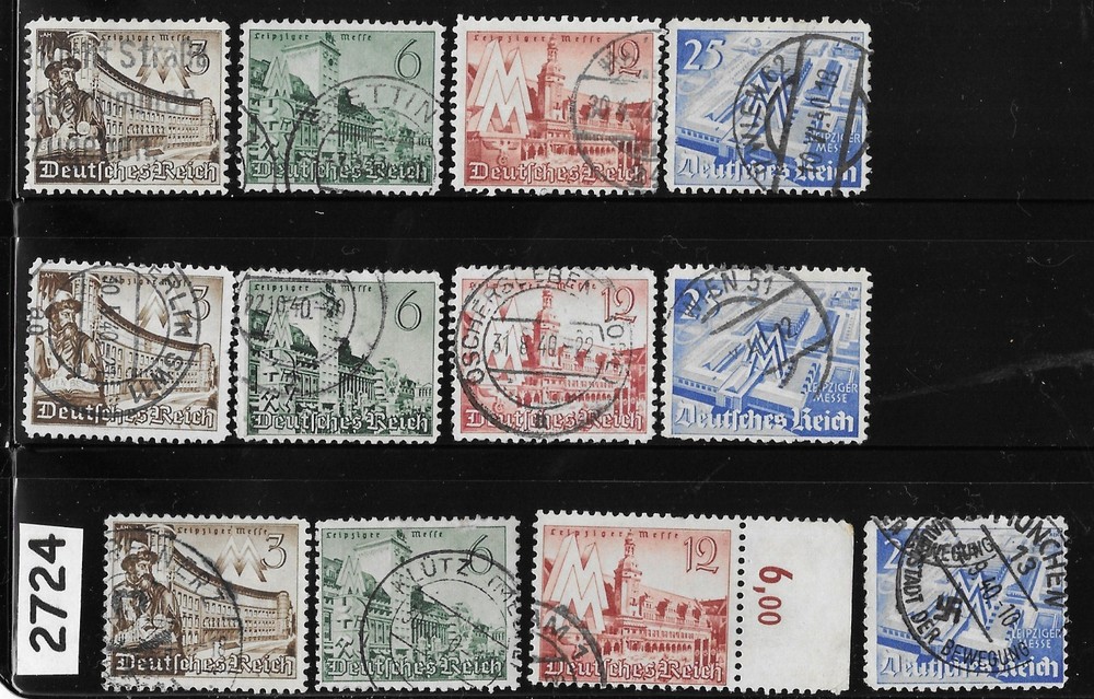 Stamp sets X5 Sc 494-497 Third Reich Germany 1940 Leipzig Spring Fair #2724
