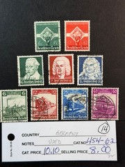 Germany # 454 – 462 Used 2024 Scott Catalogue Value $ 10.10