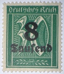Travelstamps: 1923 Germany Deutsches Reich Scott #241, 30Pf. MNH, Overprint