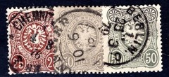 GERMANY 1875 35-36, 38 used PFENNIG E FLAWLESS signed BPP (08126
