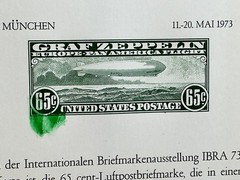 International Briefmarken Ausstellung IBRA 1973 Souvenir Card Zeppelin 8″ x 6″ b