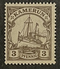 Travelstamps: Germany German Kamerun Stamps 3pf Kaiser’s Yacht mint OG H UnWMK