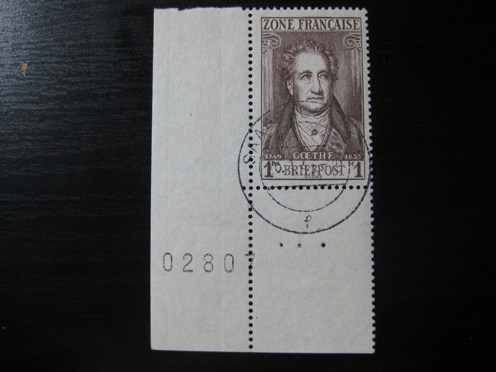 GERMANY FRENCH OCCUPATION ZONE Mi. #11 used stamp w/ plate #! (1) CV $28.75
