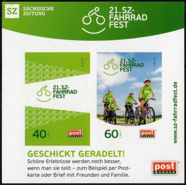 Postmodern: MiNr. 416 – 417 Bl. 54, „21. SZ-Fahrradfest“, Block, Postfrisch