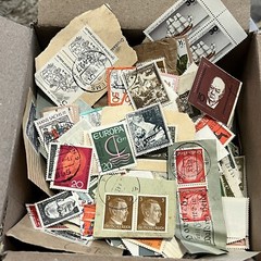 GERMANY BOX LOT OF STAMPS FANCY CANCELS, MINT STRIPS, HITLER, HYPERINFLATION #1