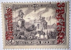 Travelstamps: 1911 Germany Morocco Stamps Sc #56 Mi 57 – 3 Mark with OP MOGLH