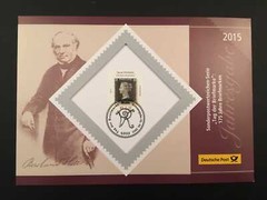 GERMANY FOLDER 2015 STAMP DAY UK No. 1 ONE BLACK PENNY SIR ROLAND HILL u156
