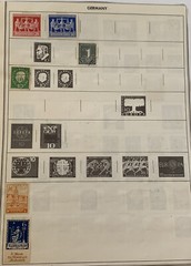 GERMANY FDR STAMP LOT ON THEODOR HEUSS HEADS, POSTHORNS AND MORE ON ALBUM PAGE