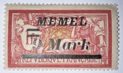 Travelstamps: Germany Memel OP Stamps 9m on 1f, Mint Og Hinged, Surcharge ,MOGH