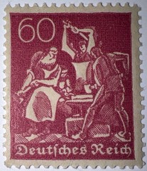 Travelstamps: 1921 Germany Stamp Mi 184 – 60pf Blacksmiths Mint MOGNH