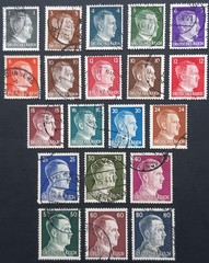 Germany Third Reich 1941-2 SG769-788 complete set of Hitler definitives, VGU/FU