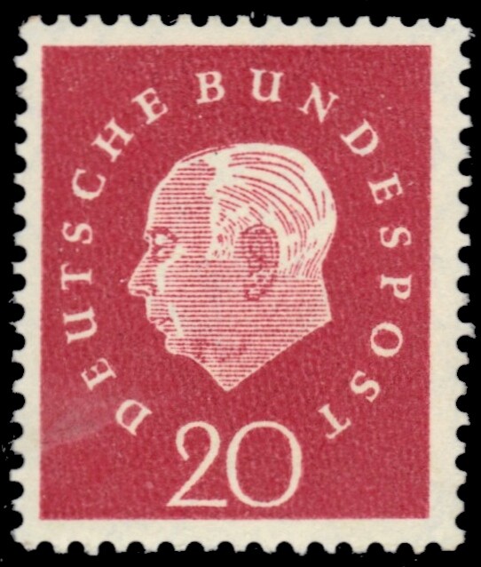 GERMANY 795 – President Theodor Heuss „1959 Dark Carmine Rose“ (pc15954)