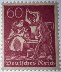 Travelstamps: 1921 Germany Stamp Mi 184 – 60pf Blacksmiths Mint MOGNH
