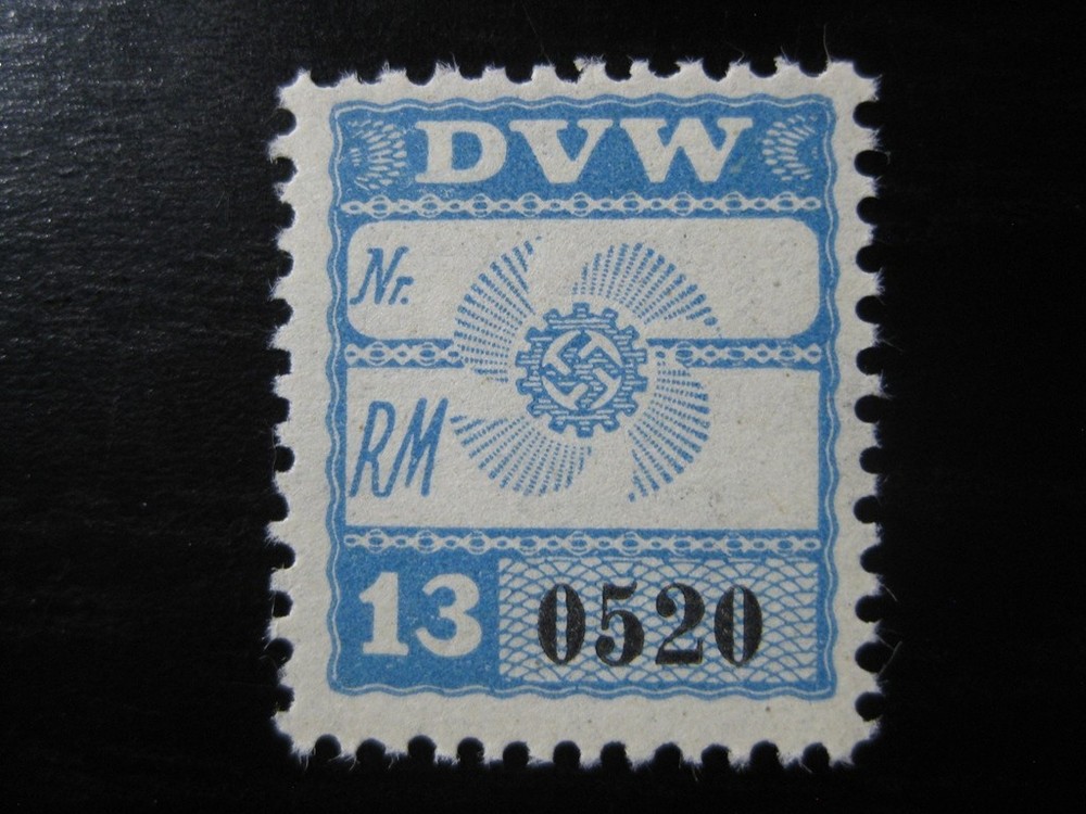 THIRD REICH mint MNH DVW 0520 revenue stamp!