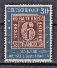 Germany 668 Used VF 1949 30pf dull blue & choc Bavaria Stamps on Stamps ZAYIX