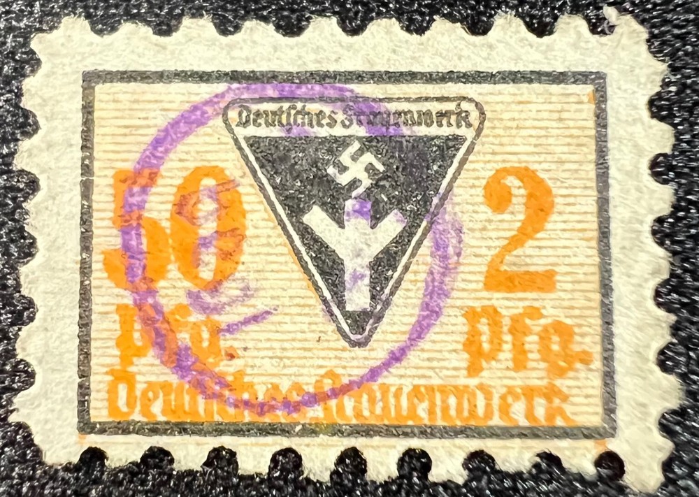 1940s NS-Frauenschaft 50 Pf+ DEUTSCHES FRAUENWERK Orange Black Triangle Canceled