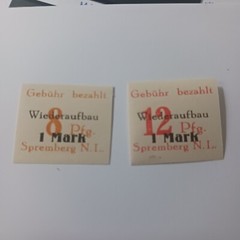 Germany Post-War Locals 1946 Spremburg Wiedaufbau MNHOG VF Mi#17B-18B Overprints