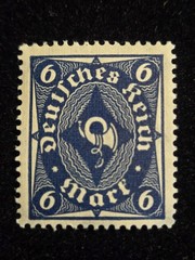 Old Vintage 1922 Germany Stamp Mi 189 Post Horn Mint Not Hinged
