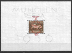 Germany S/S 1936 SC# B105 ‚ 3rd Horse Race Munich-Riem ‚ S/S; Rose Red OVPT.
