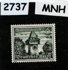 MNH Stamp B163 1939 Germany Castles Cathedrals Mountains Winter relief #2737