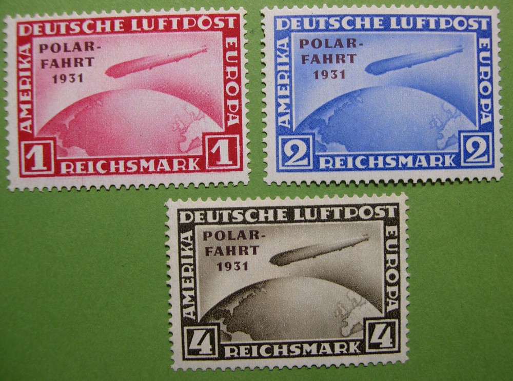 GERMANY 1931 Zeppelin Polar set C40-C42 MNH Fresh CV $3,250 DC1