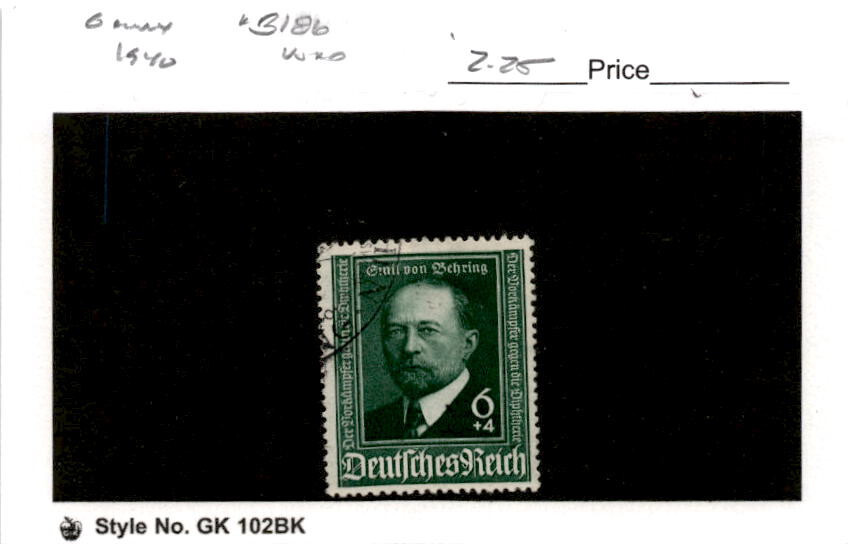 Germany, Postage Stamp, #B186 Used, 1940 von Behring (AB)