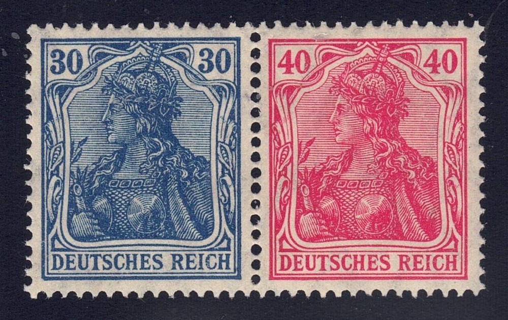 Germany – 1921 Zd-MiNr. W16, 30pf+40pf Germania, se-tenant pair, MNH